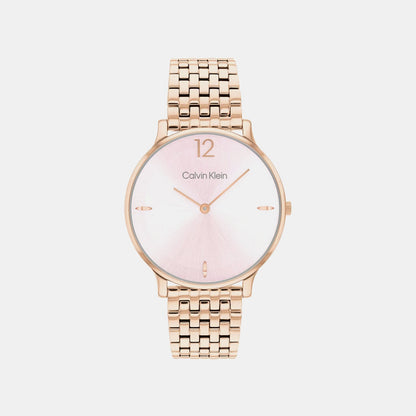 Luxe Women Quartz Pink Dial Analog Stainless Steel Watch 25100170