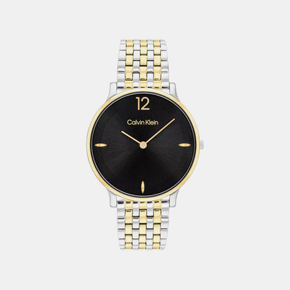 Luxe Women Quartz Black Dial Analog Stainless Steel Watch 25100171