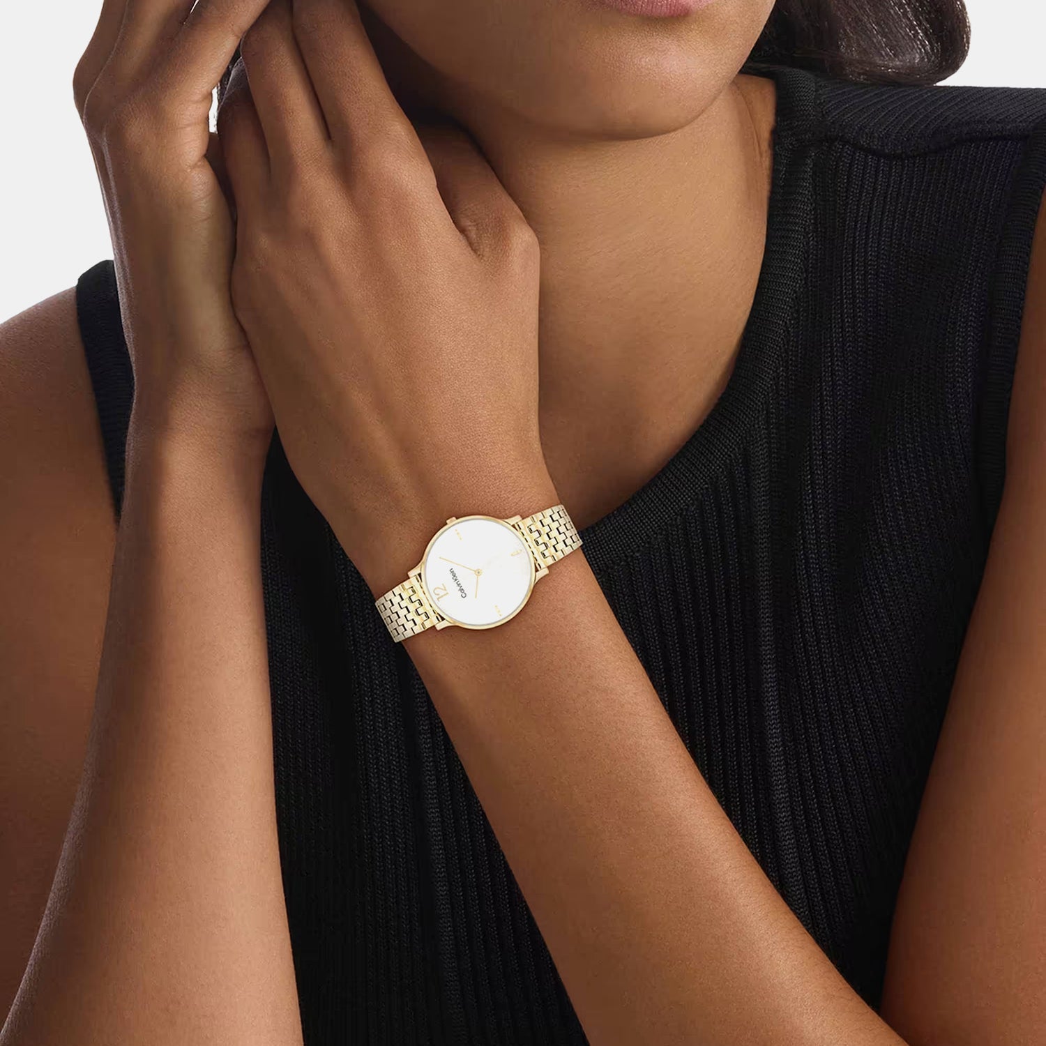 Luxe Women Quartz White Dial Analog Stainless Steel Watch 25100172