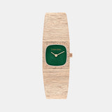 Sophisticated Square Women Quartz Green Dial Analog Stainless Steel Watch 25100179