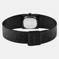 Sophisticated Square Women Quartz Black Dial Analog Stainless Steel Watch 25100180