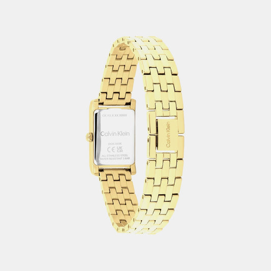 Ck Light Women Quartz Yellow Dial Analog Stainless Steel Watch 25100198