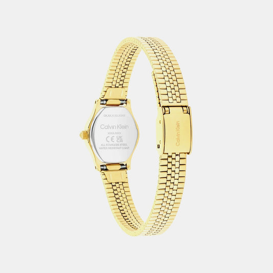 Ck Contemporary Women Quartz Gold Dial Analog Stainless Steel Watch 25100201