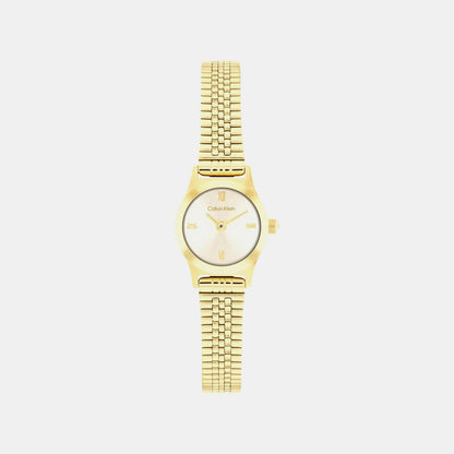 Ck Contemporary Women Quartz Gold Dial Analog Stainless Steel Watch 25100201