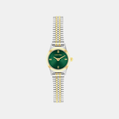 Ck Contemporary Women Quartz Green Dial Analog Stainless Steel Watch 25100202