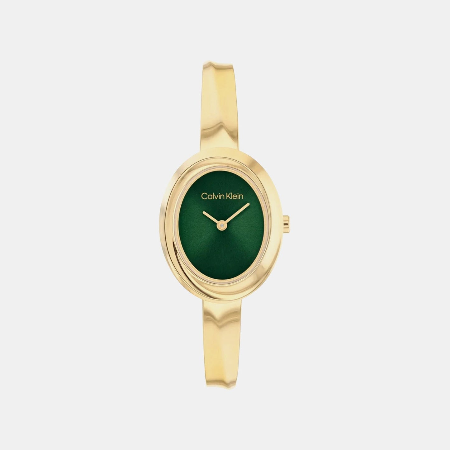 Twisted Bezel Women Quartz Green Dial Analog Stainless Steel Watch 25100203