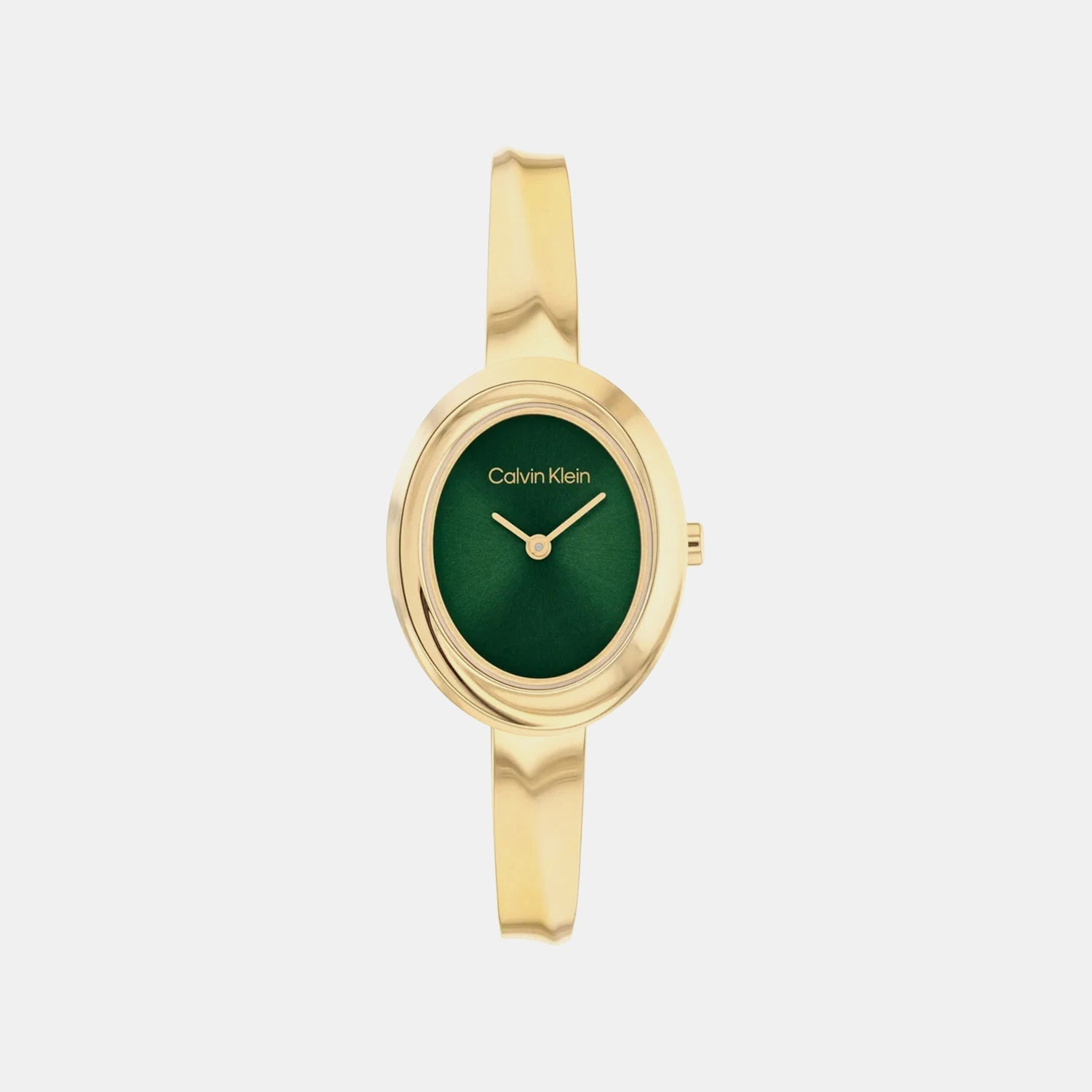 Twisted Bezel Women Quartz Green Dial Analog Stainless Steel Watch 25100203