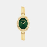 Twisted Bezel Women Quartz Green Dial Analog Stainless Steel Watch 25100203