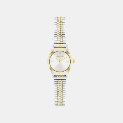 Contemporary Women Quartz Silver Dial Analog Stainless Steel Watch 25100207