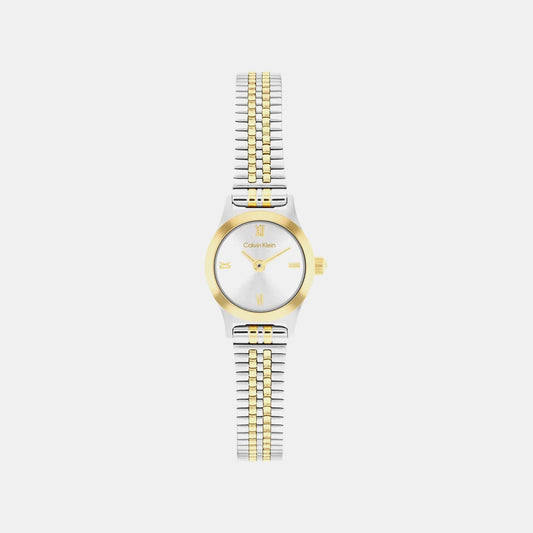 Contemporary Women Quartz Silver Dial Analog Stainless Steel Watch 25100207
