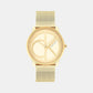 Ck Iconic Unisex Quartz Yellow Dial Analog Stainless Steel Watch 25200034