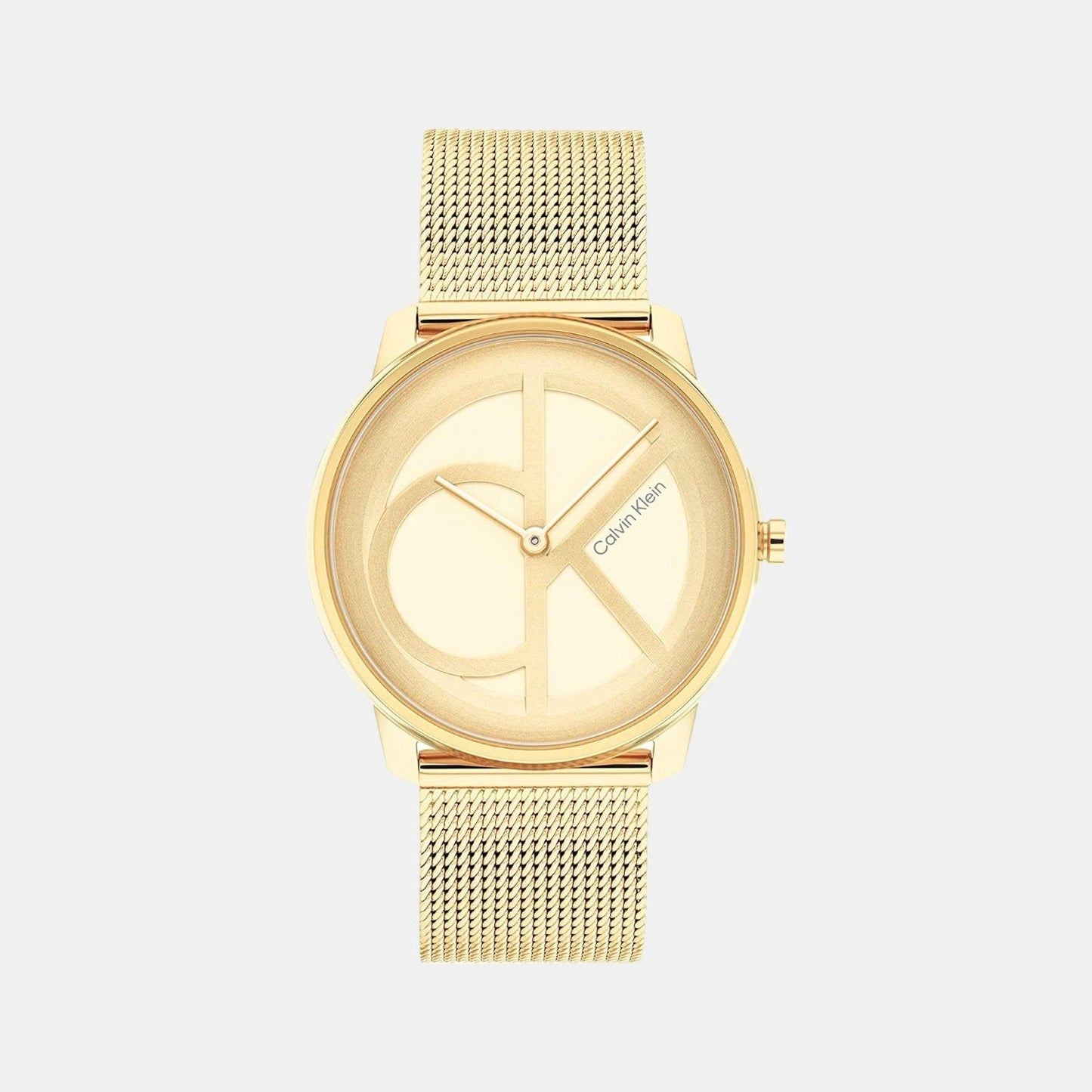Ck Iconic Unisex Quartz Yellow Dial Analog Stainless Steel Watch 25200034