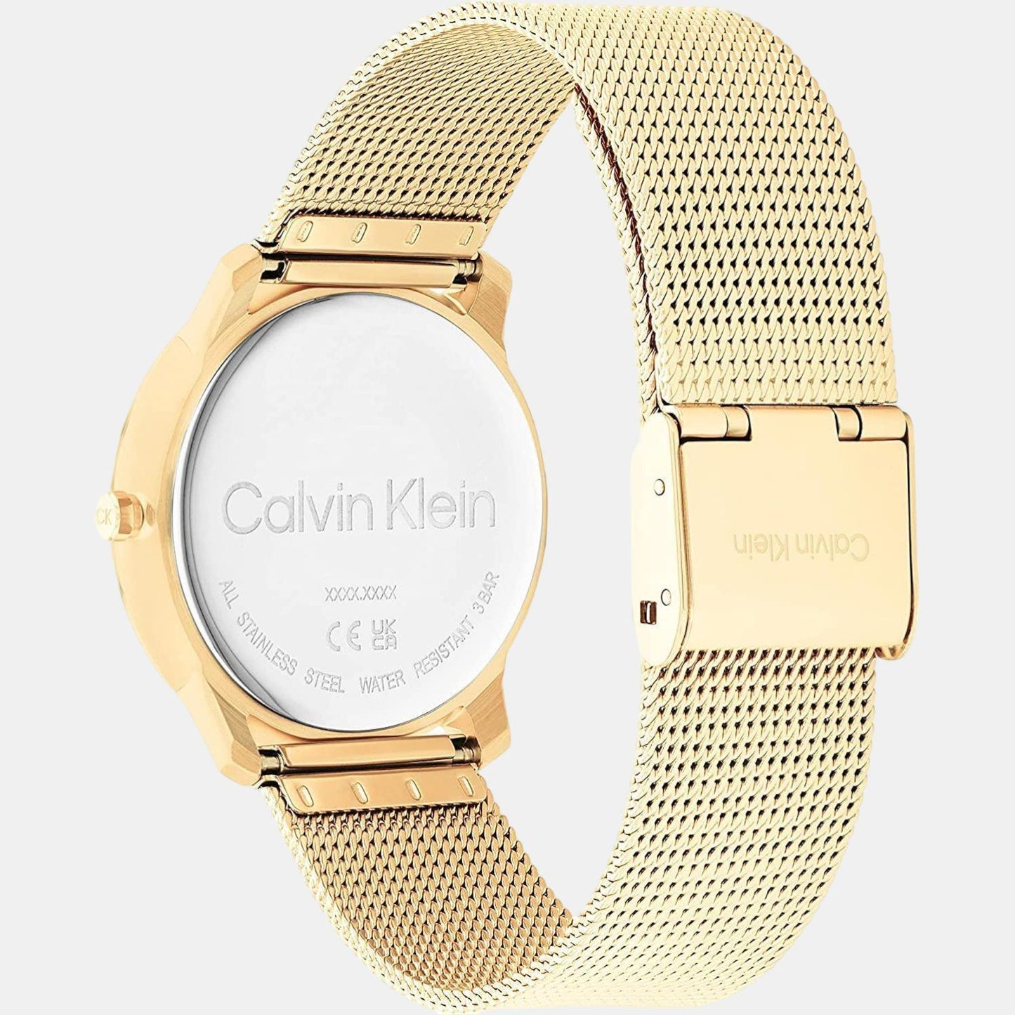 Ck Iconic Unisex Quartz Yellow Dial Analog Stainless Steel Watch 25200034