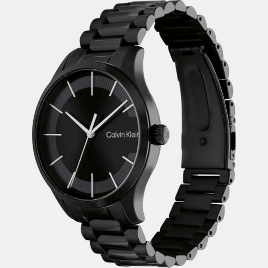 Ck Iconic Unisex Quartz Black Dial Analog Stainless Steel Watch 25200040