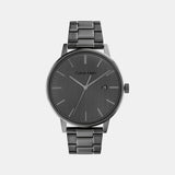 Linked Bracelet Men Quartz Grey Dial Analog Stainless Steel Watch 25200054