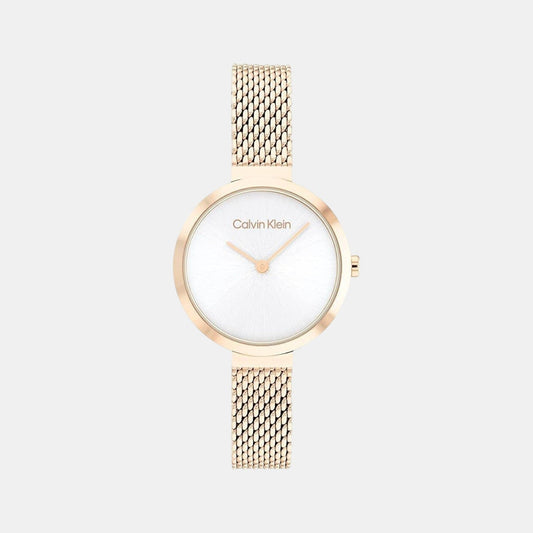 Minimalistic T Bar Women Quartz Silver Dial Analog Mesh Watch 25200083