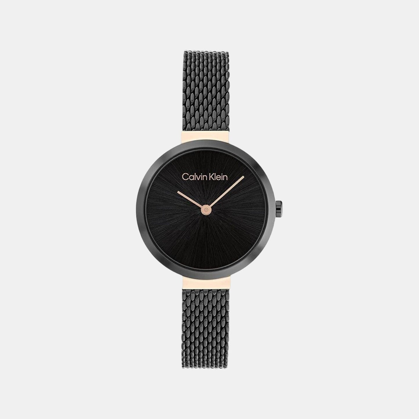 Minimalistic T Bar Women Quartz Black Dial Analog Mesh Watch 25200084