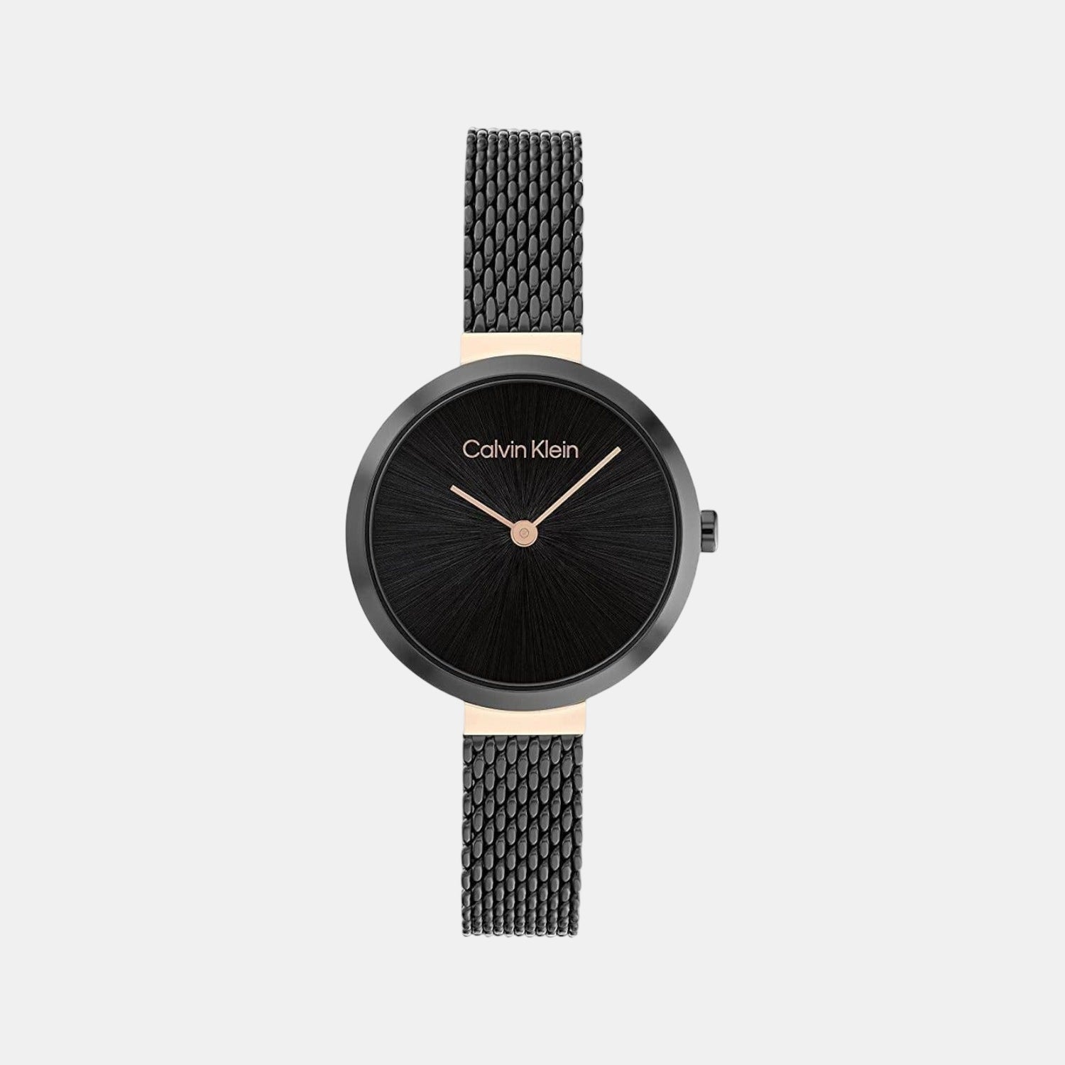 Minimalistic T Bar Women Quartz Black Dial Analog Mesh Watch 25200084