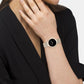 Twisted Bezel Women Quartz Black Dial Analog Mesh Watch 25200151
