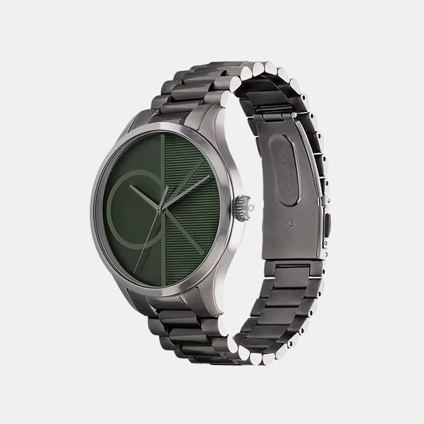 Ck Iconic Unisex Quartz Green Dial Analog Stainless Steel Watch 25200164
