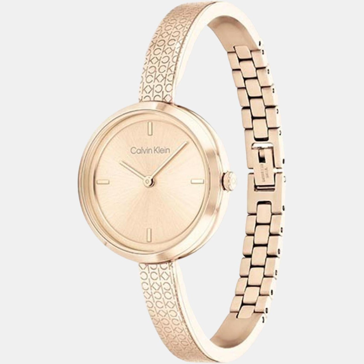 Ck Iconic Women Quartz Pink Dial Analog Stainless Steel Watch 25200183