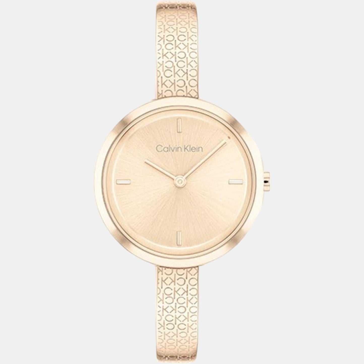 Ck Iconic Women Quartz Pink Dial Analog Stainless Steel Watch 25200183