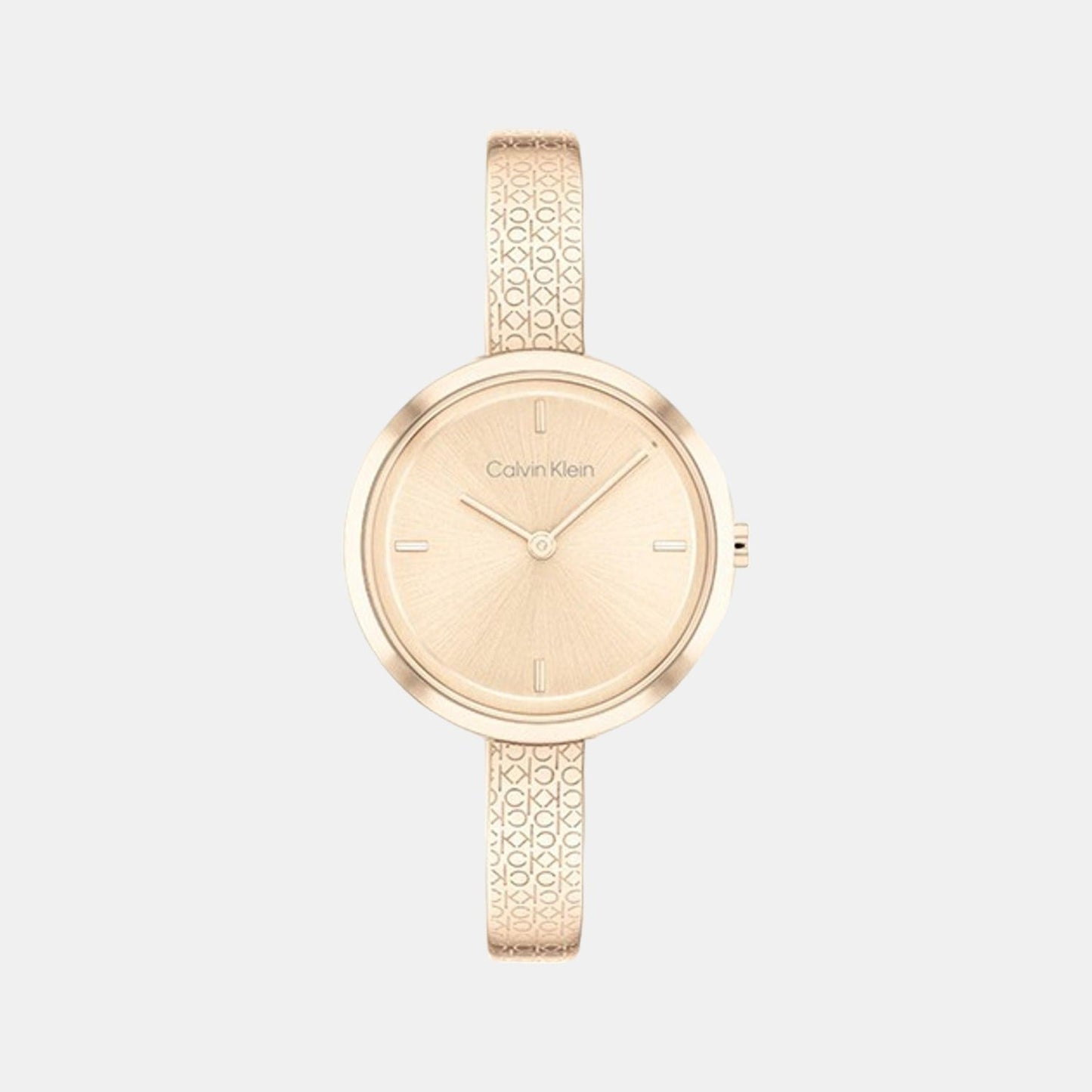 Ck Iconic Women Quartz Pink Dial Analog Stainless Steel Watch 25200183