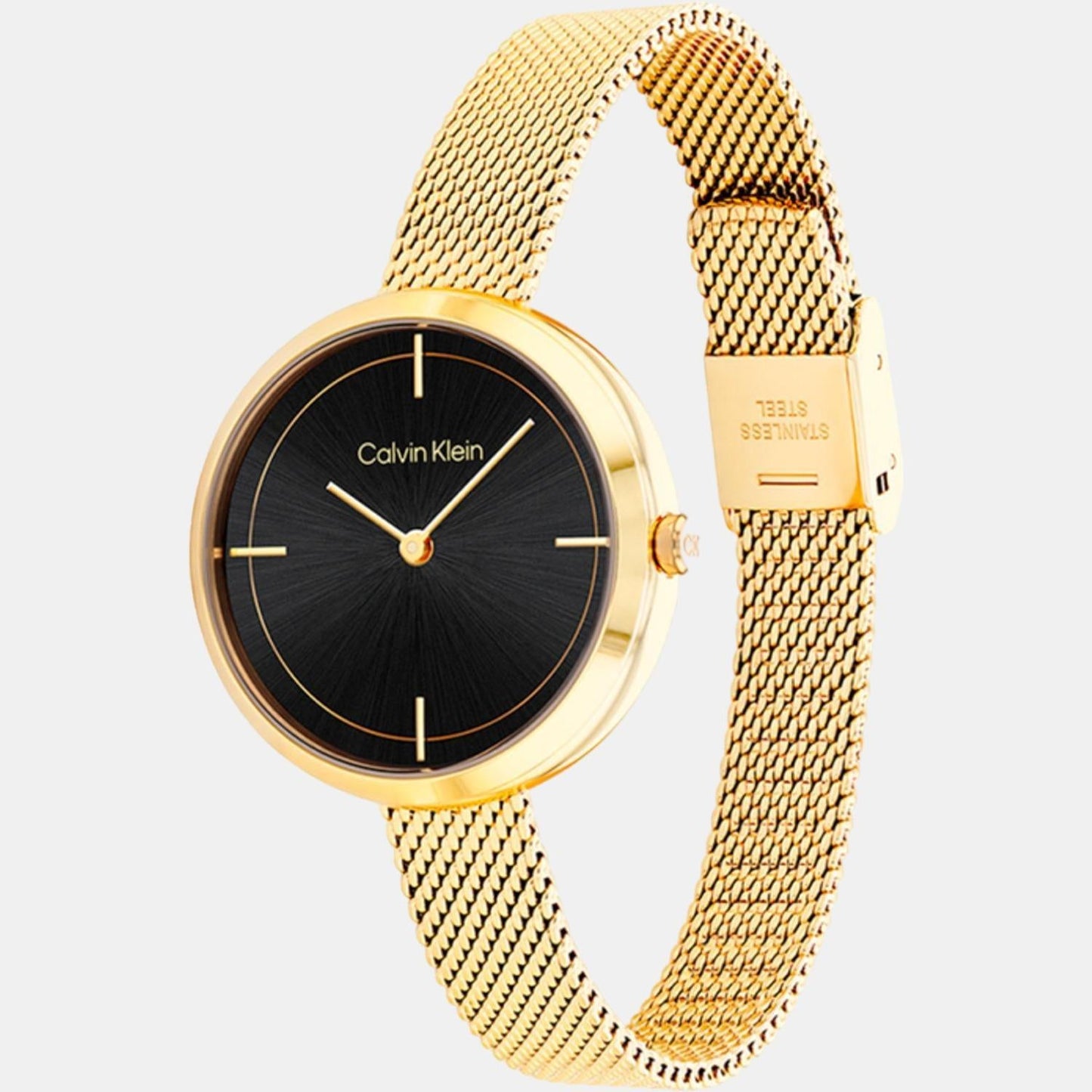 Ck Iconic Women Quartz Black Dial Analog Mesh Watch 25200186