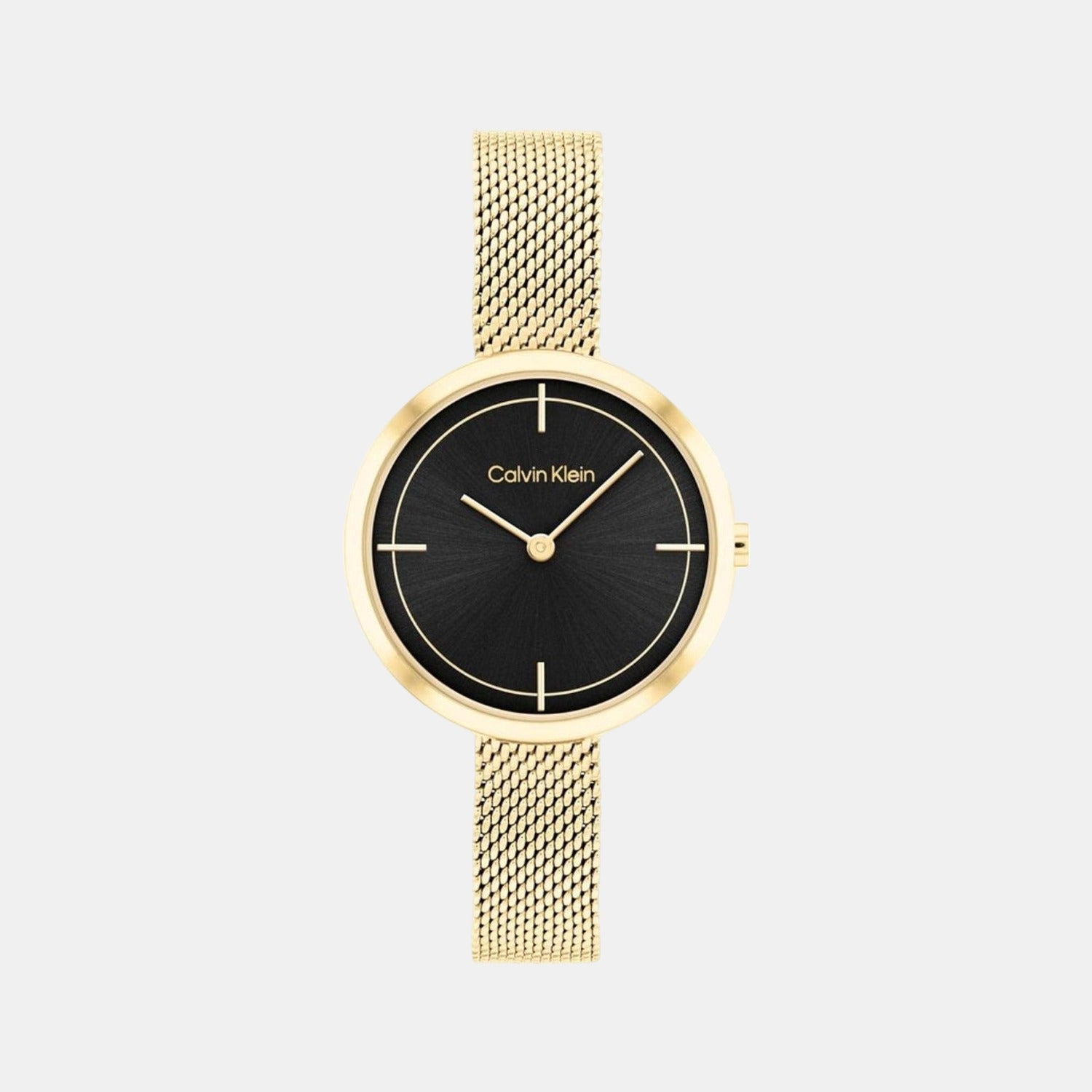 Ck Iconic Women Quartz Black Dial Analog Mesh Watch 25200186