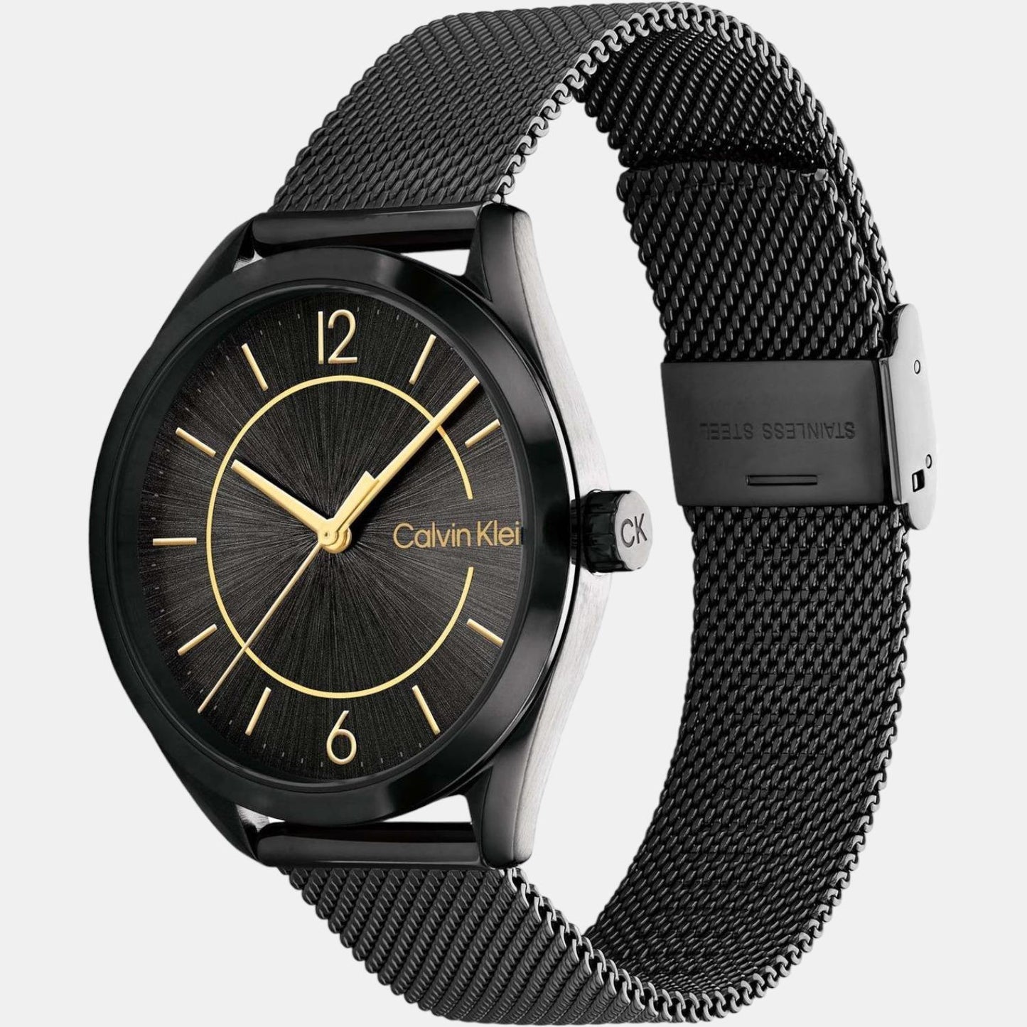 Essentials Women Quartz Black Dial Analog Mesh Watch 25200194