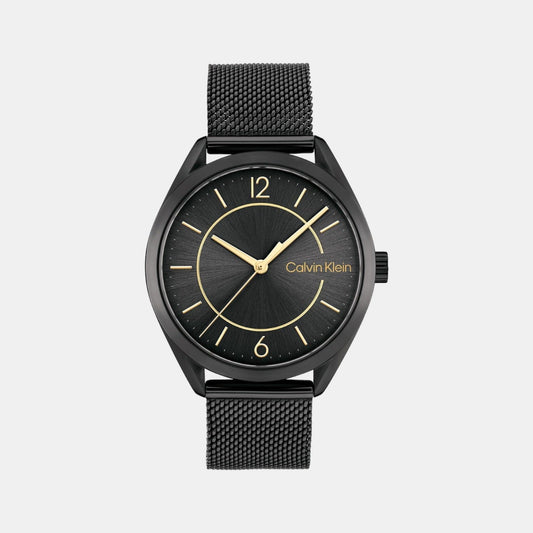Essentials Women Quartz Black Dial Analog Mesh Watch 25200194
