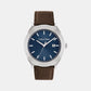 Casual Essentials Men Quartz Blue Dial Analog Leather Watch 25200200
