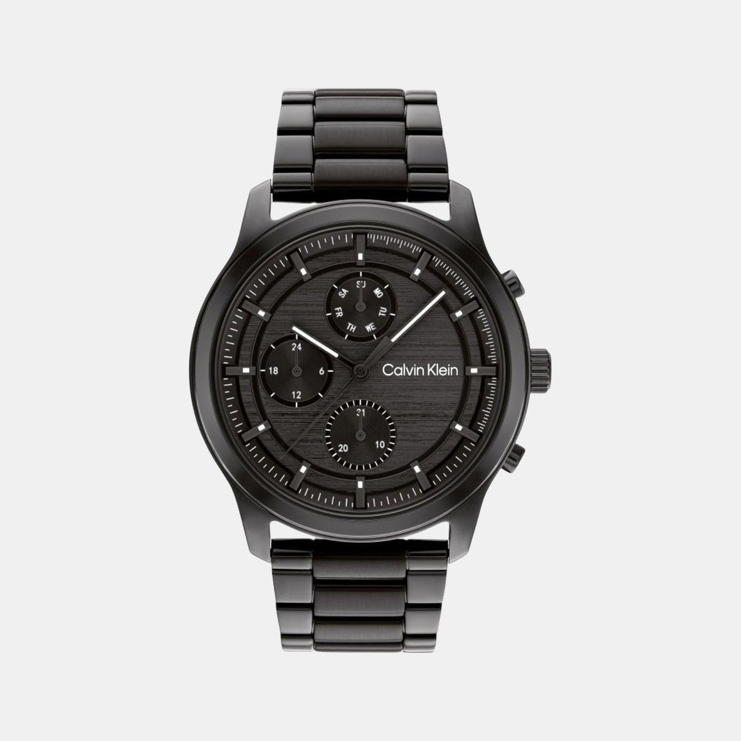 Sport Men Quartz Black Dial Chronograph Stainless Steel Watch 25200209