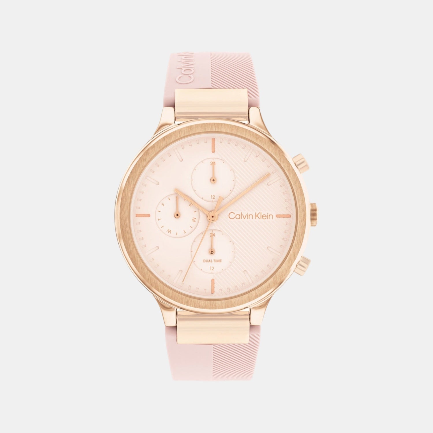 Energize Women Quartz Pink Dial Chronograph Silicone Watch 25200243