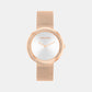 Twisted Bezel Women Quartz Silver Dial Analog Mesh Watch 25200312