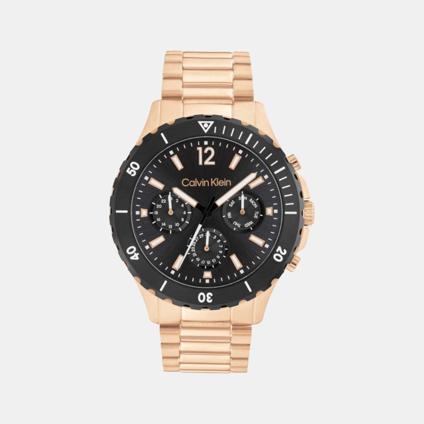 Sport Men Quartz Black Dial Chronograph Stainless Steel Watch 25200315
