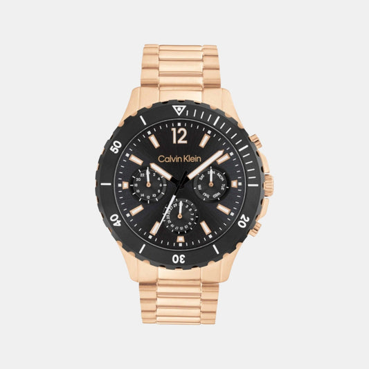 Sport Men Quartz Black Dial Chronograph Stainless Steel Watch 25200315