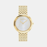 Twisted Bezel Women Quartz Mother Of Pearl Dial Analog Stainless Steel Watch 25200321
