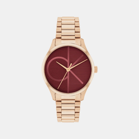Iconic Unisex Quartz Red Dial Analog Stainless Steel Watch 25200347
