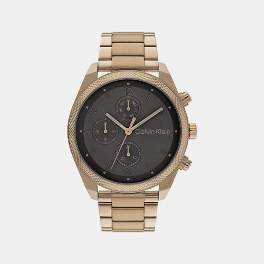 Impact Men Quartz Grey Dial Chronograph Stainless Steel Watch 25200357