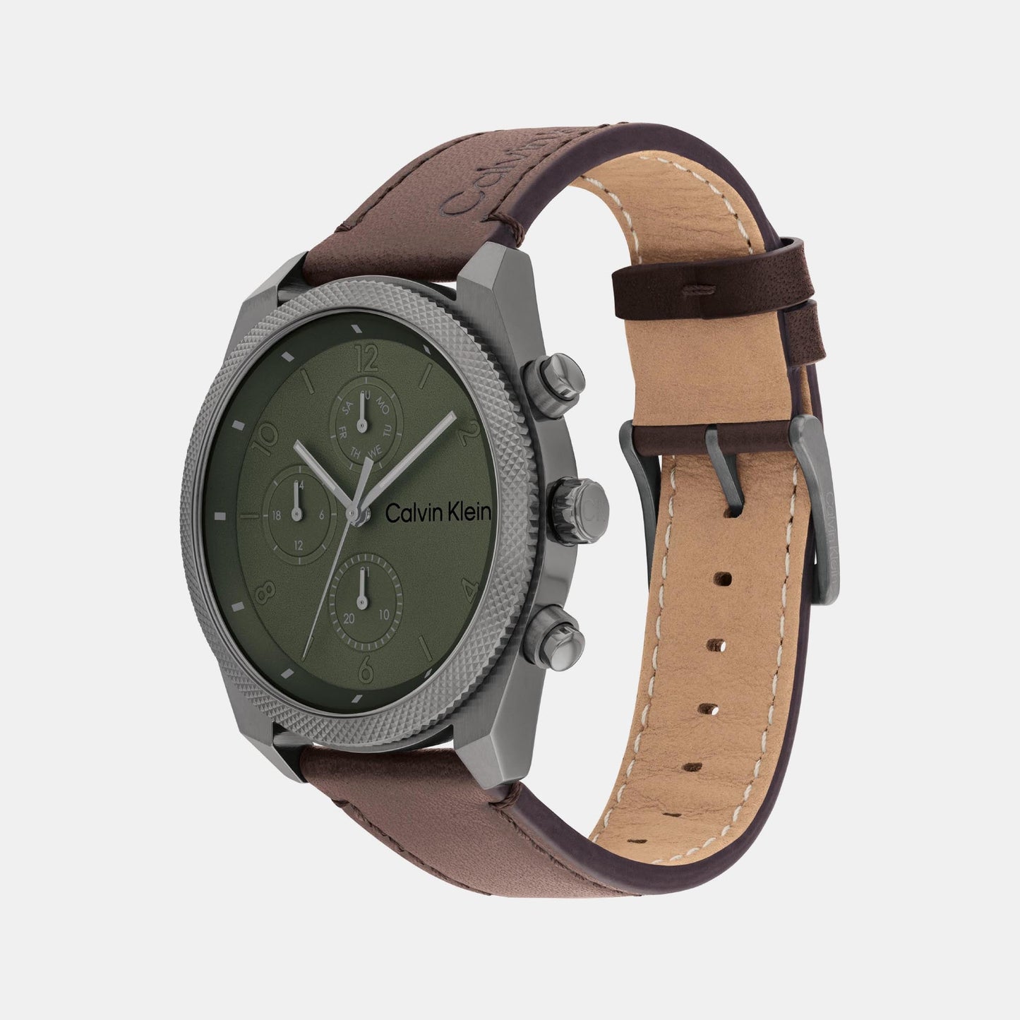 Impact Men Quartz Green Dial Chronograph Leather Watch 25200363