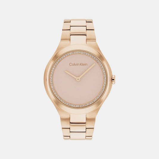 Admire Women Quartz Gold Dial Analog Stainless Steel Watch 25200368