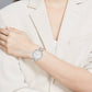 Linked Women Quartz White Dial Analog Stainless Steel Watch 25200428