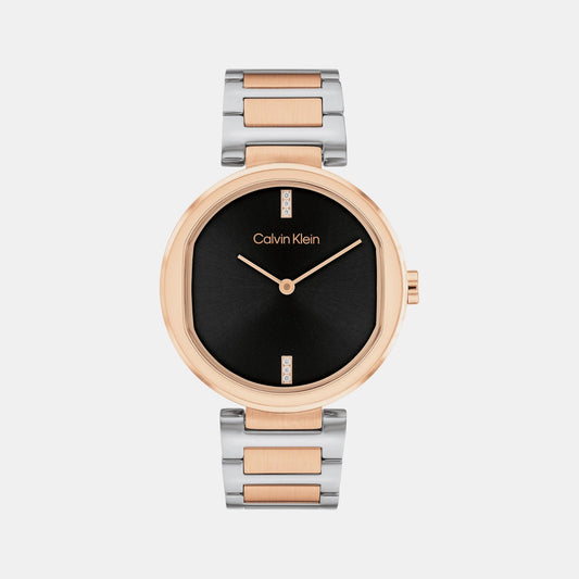 Ck Sensation Women Quartz Black Dial Analog Stainless Steel Watch 25200432