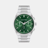 Distinguish Men Quartz Green Dial Multi-Function Stainless Steel Watch 25200441