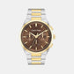 Distinguish Men Quartz Brown Dial Multi-Function Stainless Steel Watch 25200442