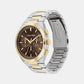Distinguish Men Quartz Brown Dial Multi-Function Stainless Steel Watch 25200442
