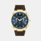 Distinguish Men Quartz Blue Dial Multi-Function Leather Watch 25200445