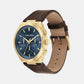 Distinguish Men Quartz Blue Dial Multi-Function Leather Watch 25200445
