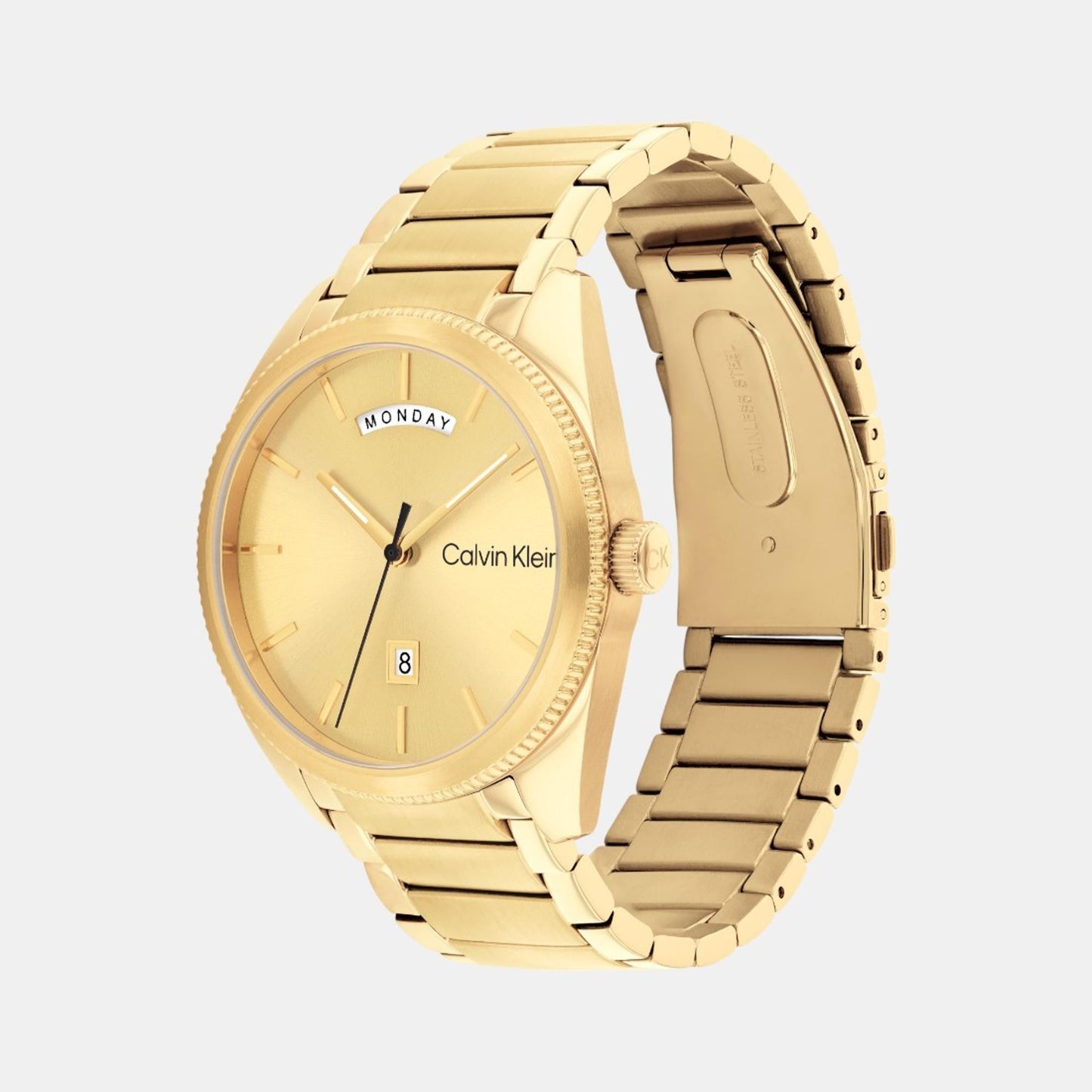 Progress Men Quartz Gold Dial Analog Stainless Steel Watch 25200447